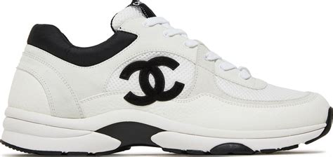 sneakers chanel femme noir|Chanel black and white sneakers.